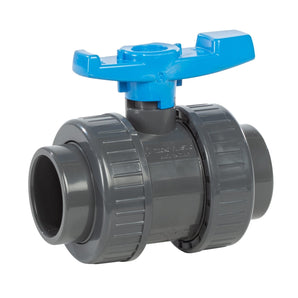 110mm TP (Waste pipe) Ball Valve (Double Union) BLUE HANDLE
